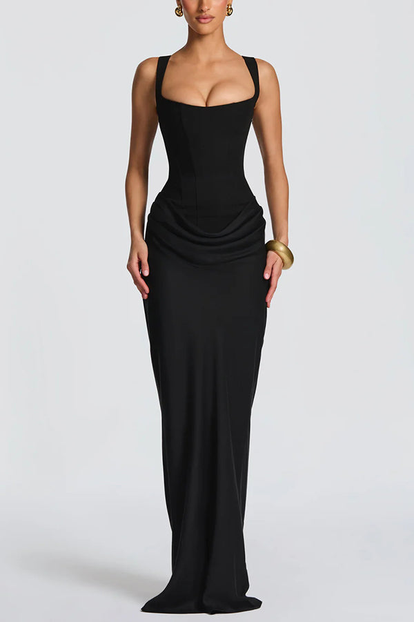 Luna · Vestido largo con escote cuadrado