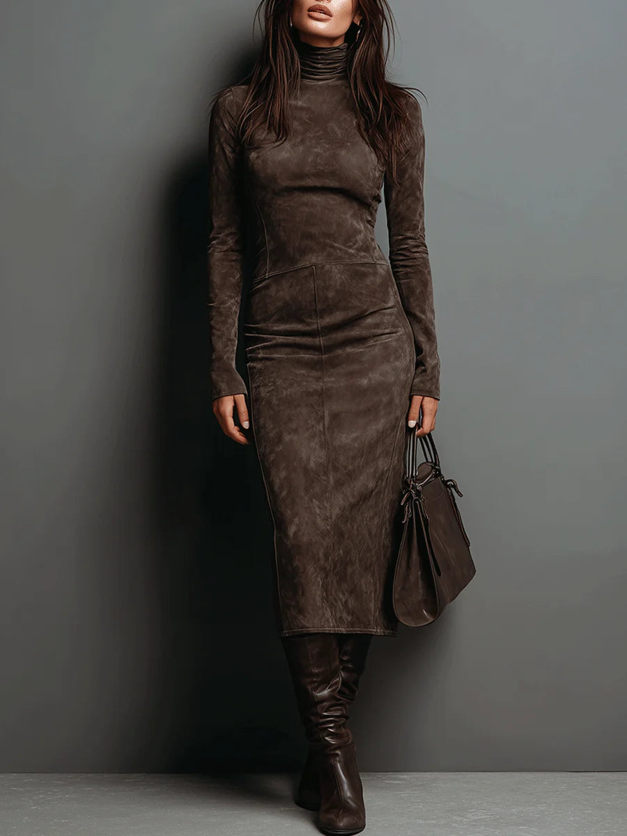 Lorena ║ Vestido largo midi marrón