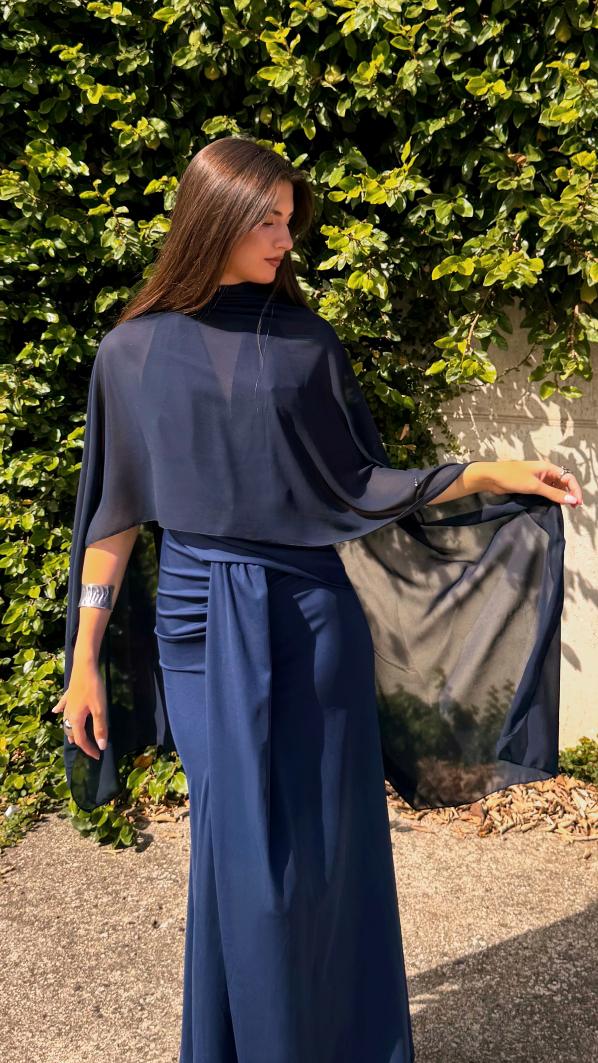 Chal gasa azul marino