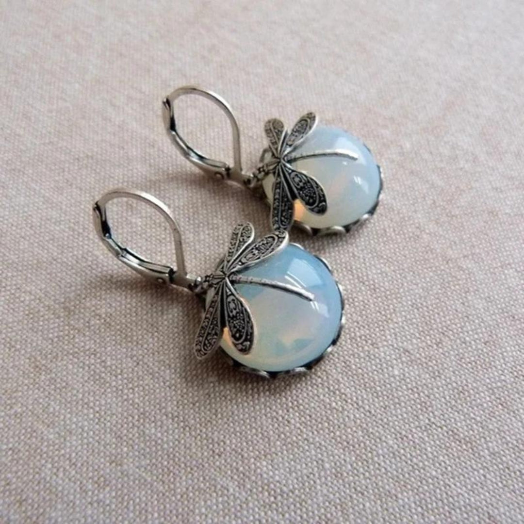 Pendientes Libélula en Plata 925 con Cristal Blanco