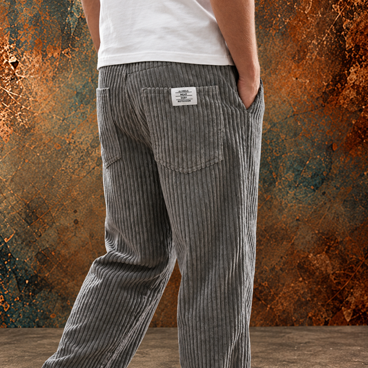 Varel | Pantaloni da uomo in velluto a coste con vita elasticizzata
