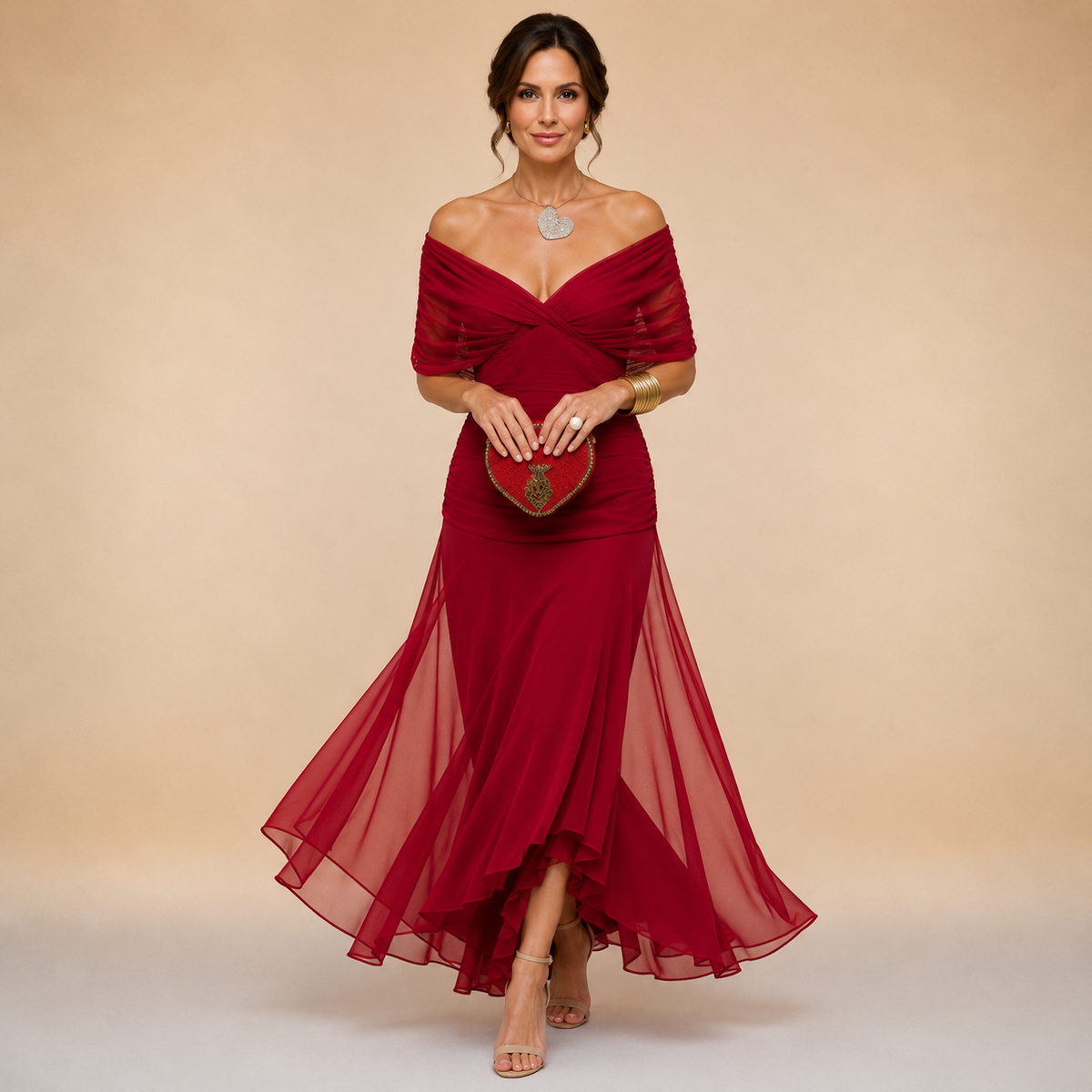 Emma | Vestido maxi drapeado con escote en V