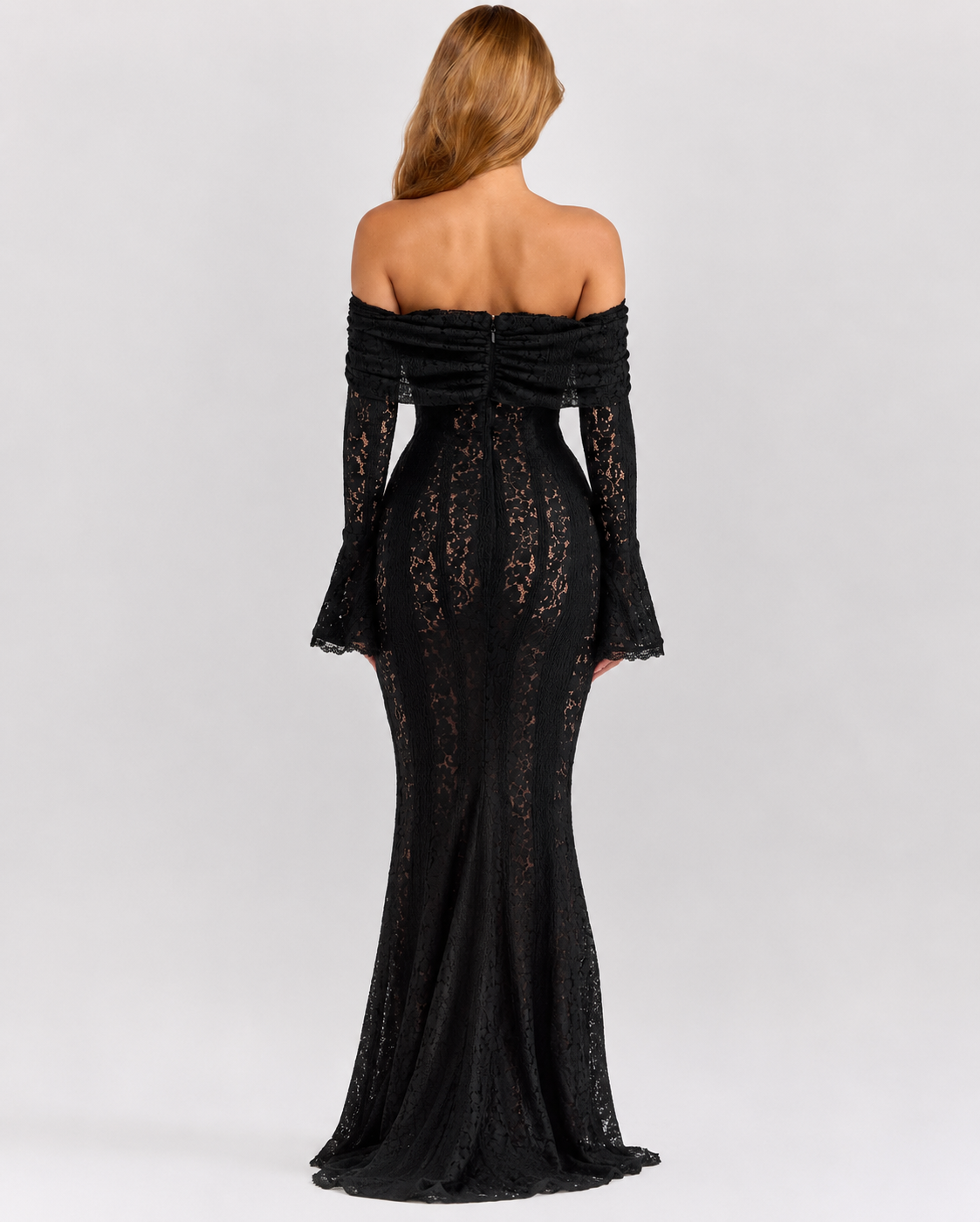 Vestido maxi etéreo de encaje