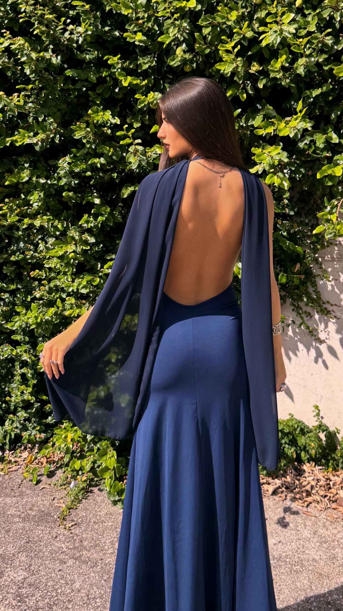 Chal gasa azul marino