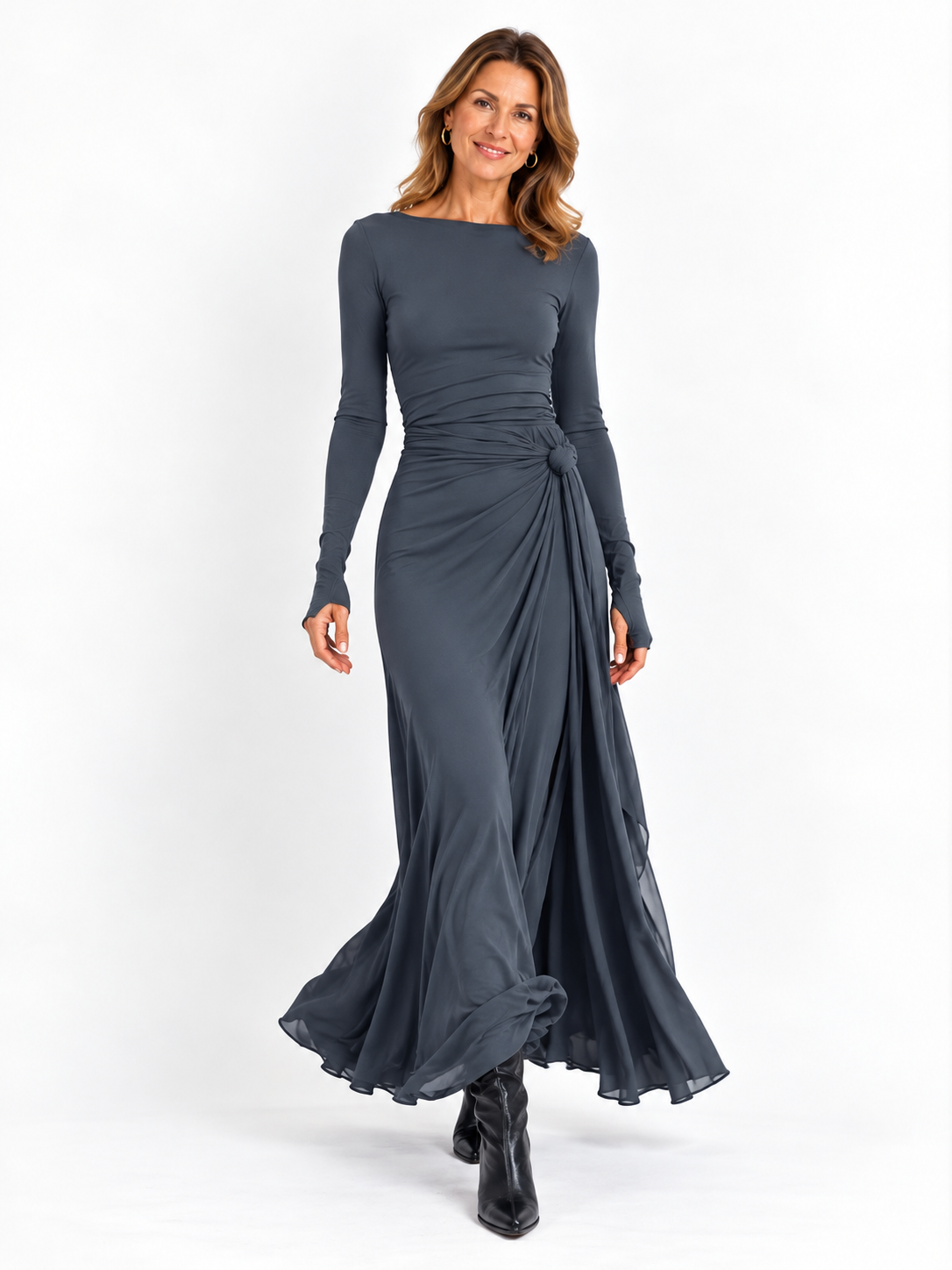 Vittoria · Vestido maxi con nudo lateral
