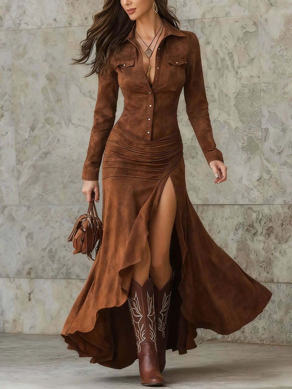 Vestido elegante retro de mujer