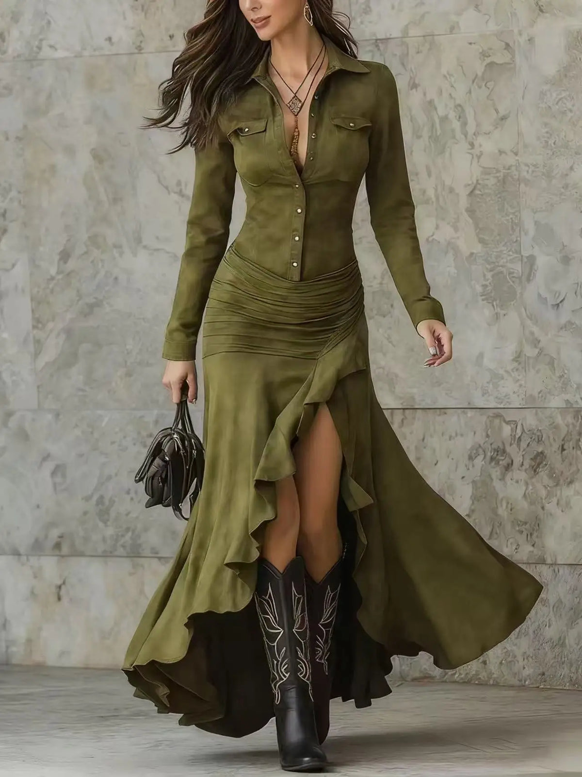 Vestido elegante retro de mujer