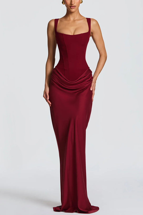 Luna · Vestido largo con escote cuadrado